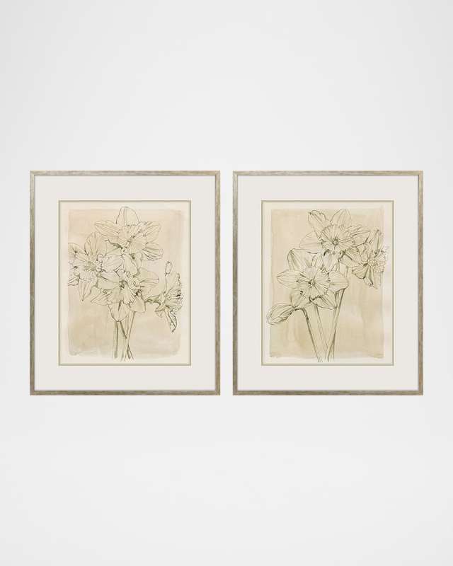 "Spring Promises" Framed Giclees, Set of 2